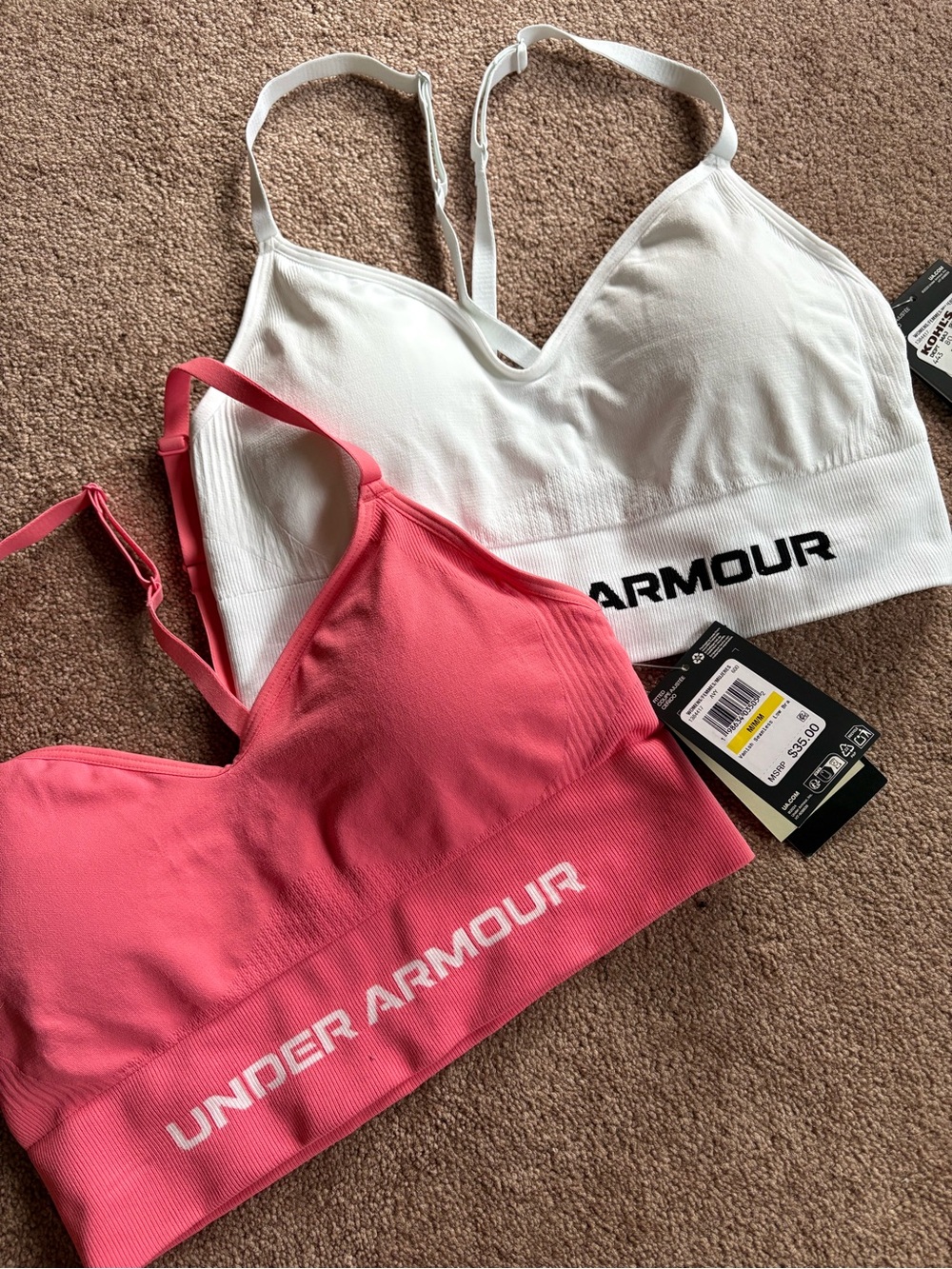 Under Armour Women’s set lot bundle of 2 strappy sports bras gym medium NWT